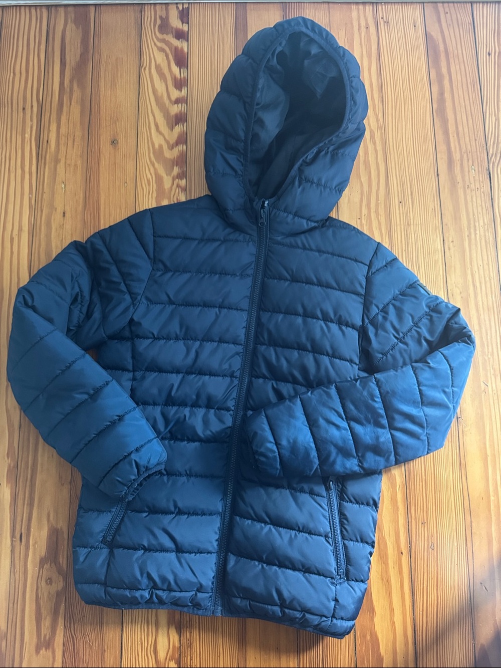 Jack & Jones Navy Quilted Hooded Puffer Jacket youth size 152/12 or 14